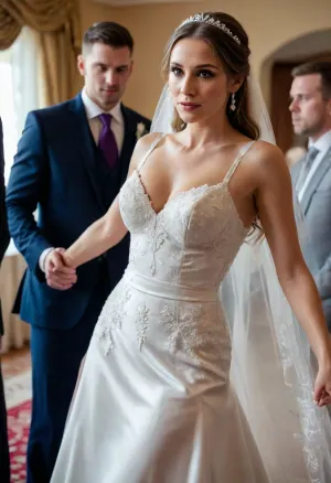 wife in wedding dress getting fucked by 3 guys at the same time