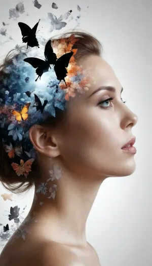crisp white background, (2D female silhouette:1.7), (Double exposure photo:1.7), nude female silhouette on pure white background, (contrapposto pose), butterflies and flowers inside female contour, white background, modern graphic design dvr-wwyt, double, exposure, <lora:dvr-wwyt:2>, <lora:SDXL_double_exposure_Sa_May_V8:2>