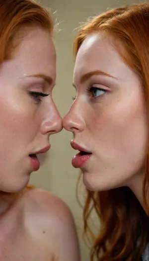 20 year old irish ginger women, cunnilingus, 2girls, girl, licking, pussy, <lora:Cunnilingus XL:1.3>