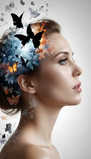 crisp white background, (2D female silhouette:1.7), (Double exposure photo:1.7), nude female silhouette on pure white background, (contrapposto pose), butterflies and flowers inside female contour, white background, modern graphic design dvr-wwyt, double, exposure, <lora:dvr-wwyt:2>, <lora:SDXL_double_exposure_Sa_May_V8:2>