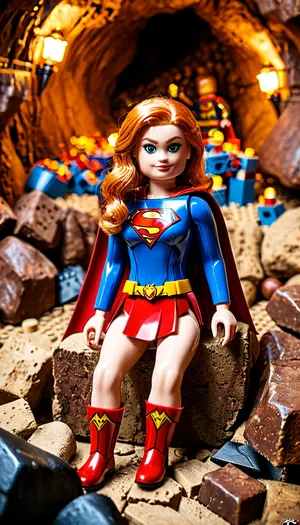 (((real evil woman, 21 years old:1.4))), (Lego brick pattern style), (photo of Lego brick pattern like version of Supergirl Wonderland beautiful ginger woman, posing very relaxed on a giant thrown in the Batman Cave:1.4), seductive pose and looking, Lego brick pattern like tight micro mini Supergirl evil Lego like queen dress, Without panties, high heels masterpiece, ((very long legs)), (blue eyes), (has a naughty grin expression), (Lego like Supergirl is sittinge submissive at side from Alice on floor), (best quality), (detailed), (wallpaper), (cinematic lighting), (sharp focus), (intricate), <lora:Microwaist_XL_v01:1.5>, <lora:MJ52:.7>, <lora:xl_more_art-full_v1:.5>, <lora:LCMTurboMix_Euler_A_fix:.8>