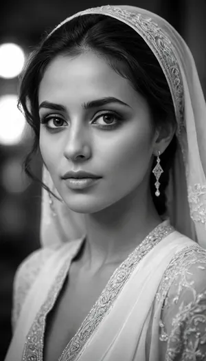 a very beautiful دير الزور woman, background دير الزور, black, white