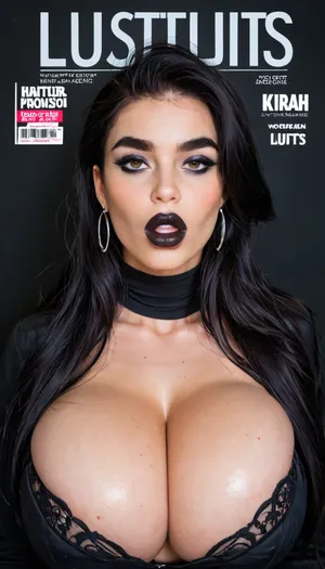 (((The porn Magazine "SLUTS"))), The cover page, the headline is "SLUTS" become NO.1 " and the cover UKRAINIAN lady is pretty, (((LONG Black long hair))), GOTh makeup, ((HUGE FAKE breasts:1.1)), (((full lips))), (black turtle neck long sleeve), thick eyebrows, iris, ((black lipstick)), aidmaRealisticPeoplePhotograph., raw, lighting, overexposed, harsh, flash, "BIG TITS, <lora:SDXLHighDetail_v6-000005:.8>, <lora:Rawfully Stylish v0.2_epoch_20:.8>, <lora:BetterTextRedmond:.8>
