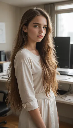 1 girl solo, (young girl:1.6), ((standing in office)), (very long hair), detailed face, (high contrast:1.3), (natural skin texture, hyper-realism, soft light, sharp), (freckles:.2), Canon EOS 5D Mark III, bokeh, <lora:ahegao_mr_chrisma:2>, <lora:cfg_scale_boost:2>