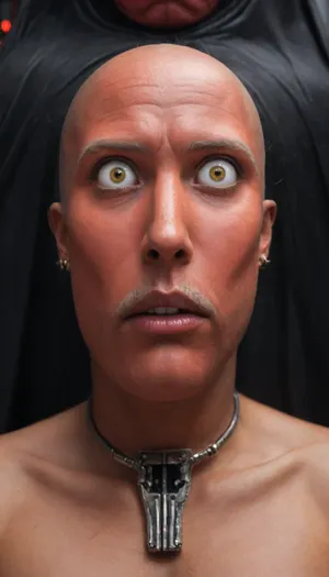 dark, ginger, demon, full body view of 1Boy_Darth_Maul from star wars, Close up, nude, fire, best quality, masterpiece, muscular body, 18yo, bald, (Darth_Maul:2), ((dark, ginger, red skin face)), ((Darth_Maul body skin pattern)), ((wide eyed:1.7)), 64k, HDR, UHD, ((bright yellow eyes)), ((glossy eyes:1.5)), (((small yellow horns around the scull))), fit abs, standing, looking at viewer, approaching perfection, dynamic pose, full body view, highly detailed, artstation, concept art, sharp focus.

RAW photo, light rays, melting skin, sacred geometry, surreal futurism, mysticism, a lot of hair, a whirlpool of the finest transparent beautiful smoke, hyper-detailed face, professional photo, realistic, high resolution.

On black Background, (heavy mist:2), dark gritty aesthetics, futuristic elements, sense of oppressive atmosphere, rich, Deep shadows, somber, obscure, Wide angle, enhanced details, Cool bright fluorescent light inside the shooting range, dim warm colorful light outside the shooting range. Strong side neon red and blue light. Ambient UV light.

Photo of the most beautiful artwork in the world, professional majestic photography, amazing quality, ultra detailed, Super realism, cinematic, clear image.

64K, film_grain, score_9, score_8_up, score_7_up, score_6_up, score_5_up, score_4_up, Ultra-high resolution, Super high resolution, Professional quality, Hyper-detailed, Photorealistic, Photography realistic, Hyperrealistic, Golden ratio.

Leica M10, dslr, Wide-Angle Lens 35mm, ((full body close up)), ((frome above)), ((sharp focus on face:1)), (masterpiece:1.9), (High-angle perspective), front distant full figured view, (hyperdetailed, highest detailed:1), high resolution textures, Darth, Maul, (sharp focus on face), detailxl, <lora:add-detail-xl:2>, <lora:xl_more_art-full_v1:2>, <lora:SDXLFaeTastic2400:2>