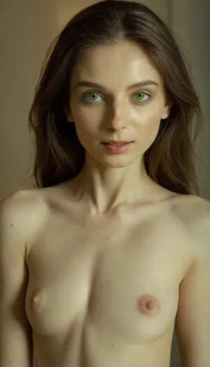 (Professional dynamic photo:1), intimate mood, girl posing sexy for erotic photo shooting, Amature 18 year old slender athletic beauty, breathtaking beautiful Pakistani woman, petite babe, beautiful, cute elegant supermodel face, fresh natural beauty, high resolution skin, 8k, 150mm, highly detailed green eyes, highly detailed face, natural grey green eyes, thin face, ultra realistic skin, hyperrealistic, almond dark skin tone, long natural dark elegant hair, elegant hairstyle, skinny, slim waist, petite and thin, very natural gigantic saggy boobs, wide hips, slim thighs, dark luxurious minimalist loving room, luxurious minimalist furniture, (golden ring earrings, golden jewellery, wearing a translucent white string lace lingerie), ultimate photo realism, at night, dark, night, realistic detailed skin texture, focus on realistic face, (dynamic erotic posing:1.7), (hyperrealistic skin details:1.7), (hyperrealistic face:1.6), (erotic professional photo:1), (artistic erotic unorthodox framing:1.7), (untraditional framing:1), photo focus on face, profesional erotic photography, volumetric soft lighting, intimate, sexy shy look, skin pores, pimples, moles, heavy freckles on face and chest, close, shallow_dof, <lora:285074_training_data:.8>, <lora:435329_training_data:.8>