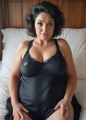 8K, UHD, hyper-photorealistic, happy grandma lifting cover. in bed to expose very hairy pussy, lying on side, (mature 1.1), milf, (mature 60 year old woman), (big 80s bouffant hair .6), (((cum projectile))), (((facial))), (((bukkake))), (black one-piece nightdress:2), hairy pussy, shocked face, chubby, (((hanging breasts))), sexy old woman face, old woman's body, wrinkled face, grandmother's body, sagging belly, long wrinkled breasts, wrinkled ribcage, 60 years old, plump thin, big hips, small elongated and sagging breasts, wrinkled body, old whore, straight hair, brunette hair, long hair, Sperm spurts on her clothes, sperm dripping down her breasts, sperm on her, sperm stains on hairy pussy, cellulite hips narrow shoulders and medium saggy old breasts, (saggy breasts very down:1.4), (cellulite), shocked, ((plump round obese belly:1.3)), (big lovehandles:1.4), (chubby thighs), ((huge muffin top belly)), (belly hanging over top of panties), (double chin), plump round fat face, very plump pubis, (plump fupa:1.3), full body shot, 1960s, strong eyebrows, realistic high quality photography, beautiful, skin pores, eyelashes, textured skin, highly realistic skin, ambient occlusion, model shoot, (plump body), but, sagging, stretch, marks, mouth open, beautiful eyes, <lora:M05_Intensify:.5>, <lora:MJ52:.8>, <lora:Older_woman_v4-000002:.9>