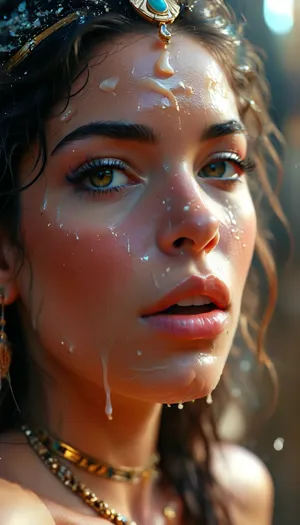 Close up of a 30 year old egyptian queen with cum all over her face. Lots of cum. Orgasm face, excited, Elegant eqyptian, woman, cum, on, face, <lora:BUT_SDXL_SHS:1.8>, <lora:MJ52:1.2>, <lora:Vivid Midjourney mimic - XL SDXL v2.0:1.2>, <lora:JustCum:2>