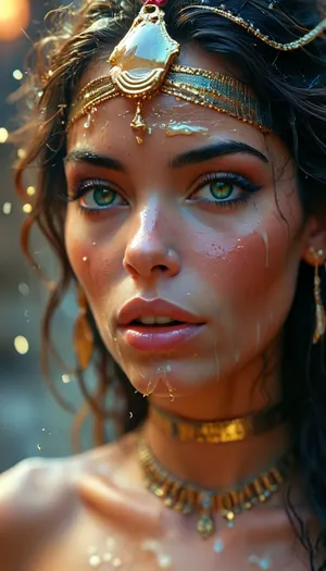 Close up of a 30 year old egyptian queen with cum all over her face. Lots of cum. Elegant eqyptian, woman, cum, on, face, <lora:BUT_SDXL_SHS:1.8>, <lora:MJ52:.7>, <lora:Vivid Midjourney mimic - XL SDXL v2.0:.7>, <lora:JustCum:2>