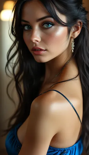 (maximum quality:1.5), (high resolution:1.5), DSLR, INTRICATE, ATTRACTIVE, mood lighting, intricate, elegant, perfect hand, perfect fingers, ((highly detailed skin, skin details)), sharp focus, volumetric fog, 32k UHD, filmgrain, high quality, Realism_Quality_2xx_By_Stable_Yogi, DSLR camera, best quality, best resolution, uhd, perfect composition of lights and shadows, dynamic, the brightest image, clear focus, high resolution, (extreme detail), (ultra realism), UHD, super high quality, super high resolution, extremely detailed. ###

30 year old, long black hair, blue satin dress, goth, 34c breasts, full body view from behind, perfect face, bright blue eyes, cute, closeup, petite body, full body photo, beautiful face, (hot body:1.4), (very hot body:1.4), but, <lora:MJ52:1.3>, <lora:Real_Photo_Detail_XL-000003:1.3>, <lora:BUT_SDXL_SHS:1.4>, <lora:710302_training_data:1.4>
