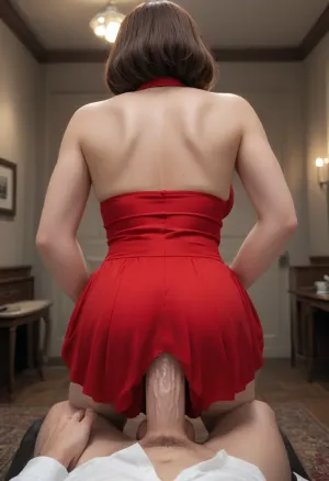 breathtaking, side light, colorful light, real skin, a man holding Velma Dinkley from behind, sex from behind, costume like at the movie, gigantic penis, award-winning, professional, highly detailed