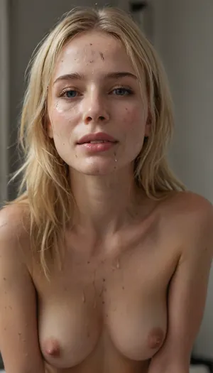 full portrait of pretty polish woman kneeling, ((very cute 30 years old)), tall and. very skinny, cheeky smile, ((high detailed skin)), high quality, detailed skin texture, (highly detailed hair), ((skinny body)), ((slim body)), (realistic), soft focus, insanely detailed, highest quality, ((short tight clothes)), naked waist, ((excessive cum on face:1.8)), bukkake facial, lots of cum drips, lots of cum, 4ng3l, face, ((blonde hair)), <lora:SDXL_BetterFaces-LoRA_v1:.6>