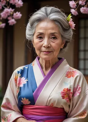 old woman in a kimono