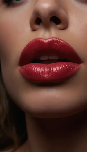 ziprealism, (full lips, soft pillowy lips, sensual lips, moist lips, sensual expression:1.6), (avant-garde experimental photography, ethereal lighting), (sharp focus on lips, extreme closeup), (sharp contrasting silhouette, profile, Dutch Angl:1.2), (intense natural backlight, light bloom, shallow depth of field, soft bokeh, layered composition with subtle foreground)