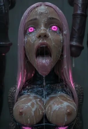 18 year old PETITE EBONY BIMBO CUTIE WITH HUGE ROUND FAKE BREASTS IS MIND CONTROLLED AND RESTRAINED TO A BONDAGE DEVICE, BROWN SKIN BIMBO IS HYPNOTIZED TO BE A CUM SLAVE FOR VIEWER'S hyper gigantic MASSIVE BLACK HORSEcock, SHE'S HYPNOTIZED BY VIEWER TO BE EXTREMELY DESPERATE AND TERRIFIED OF HIS gigantic thick BLACK HORSEcock, UHD 8K, extreme realism, maximum detail, PERFECT WET BROWN SKIN, RANDOM VIEW ANGLE, RANDOM POSE, HYPNOSIS, SHOCKED EXPRESSION, (INTENSE SAD CRYING:1.9), BUKKAKE, (MESSY long MULTICOLOR hair), YOUNG EBONY HOTTIE BIMBO WITH ENORMOUS SILICONE TITS IS OBSESSED WITH VIEWER'S ENORMOUS BLACK HORSECOCK, she is DISGUSTED WHILE kissing the tip of HIS MASSIVE BLACK HORSEcock and licking the cum, SHE'S DISGUSTED BY HUGE BLACK HORSEcock, SUPER EXCITED eyes GLOWING WITH INTENSE SHOCK, EYES WIDE OPEN IN SHOCK, (BRIGHT GLOWING MINDLESS PINK eyes:2), she is HYPNOTIZED TO WORSHIP VIEWER'S MASSIVE BLACK HORSECOCK, EXTREME BUKKAKE BY HUGE BLACK HORSECOCKS, EXCITED SHOCKED extreme orgasm face, (EXTREME AHEGAO FACE:1.8), lots of thick runny cum on her EBONY BIMBO face and lips and chin and forehead, (tinkerbell99, aged 20), SUPER FIT BLACK BIMBO BODY, WEARING FISHNET CATSUIT, (VERY BIG ROUND FAKE BIMBO BOOBS), EXTREME HYPER BUKKAKE, perfect composition of lights and shadows, (After massive bukkake cum), dynamic, the brightest image, clear focus, depth of field, 32k, 30 mm lens, 1/250 s, f/2.8, ISO 300, excessive thick runny cum on face, lots of cum on breasts, lots of cum on hair, cum in mouth, close-up, cowboy, shot, high, angle, skinny, body, igbaddie, tongue, out, ahegao, drool, melanin, <lora:JustCum:2>, <lora:cum_in_eye_deepmind:2>, <lora:igbaddie-XL:2>, <lora:ahegao_mr_chrisma:2>, <lora:melanin-XL:2>