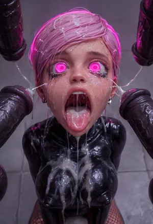 18 year old PETITE EBONY BIMBO CUTIE WITH HUGE ROUND FAKE BREASTS IS MIND CONTROLLED AND RESTRAINED TO A BONDAGE DEVICE, EBONY BIMBO IS HYPNOTIZED TO BE A CUM SLAVE FOR VIEWER'S hyper gigantic MASSIVE BLACK HORSEcock, SHE'S HYPNOTIZED BY VIEWER TO BE EXTREMELY DESPERATE AND TERRIFIED OF HIS gigantic thick BLACK HORSEcock, UHD 8K, extreme realism, maximum detail, PERFECT WET DARK SKIN, RANDOM VIEW ANGLE, RANDOM POSE, HYPNOSIS, SHOCKED EXPRESSION, (INTENSE SAD CRYING:1.9), BUKKAKE, (MESSY long MULTICOLOR hair), YOUNG EBONY HOTTIE BIMBO WITH ENORMOUS SILICONE TITS IS OBSESSED WITH VIEWER'S ENORMOUS BLACK HORSECOCK, she is DISGUSTED WHILE kissing the tip of HIS MASSIVE BLACK HORSEcock and licking the cum, SHE'S DISGUSTED BY HUGE BLACK HORSEcock, SUPER EXCITED eyes GLOWING WITH INTENSE SHOCK, EYES WIDE OPEN IN SHOCK, (BRIGHT GLOWING MINDLESS PINK eyes:2), she is HYPNOTIZED TO WORSHIP VIEWER'S MASSIVE BLACK HORSECOCK, EXTREME BUKKAKE BY HUGE BLACK HORSECOCKS, EXCITED SHOCKED extreme orgasm face, (EXTREME AHEGAO FACE:1.8), lots of thick runny cum on her EBONY BIMBO face and lips and chin and forehead, (tinkerbell99, aged 20), SUPER FIT BLACK BIMBO BODY, WEARING FISHNET CATSUIT, (VERY BIG ROUND FAKE BIMBO BOOBS), EXTREME HYPER BUKKAKE, perfect composition of lights and shadows, (After massive bukkake cum), dynamic, the brightest image, clear focus, depth of field, 32k, 30 mm lens, 1/250 s, f/2.8, ISO 300, excessive thick runny cum on face, lots of cum on breasts, lots of cum on hair, cum in mouth, close-up, cowboy, shot, high, angle, skinny, body, igbaddie, tongue, out, ahegao, drool, melanin, <lora:JustCum:2>, <lora:cum_in_eye_deepmind:2>, <lora:igbaddie-XL:2>, <lora:ahegao_mr_chrisma:2>, <lora:melanin-XL:2>