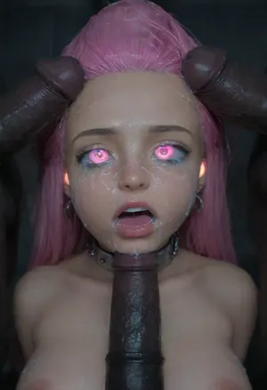 18 year old PETITE EBONY BIMBO CUTIE WITH HUGE ROUND FAKE BREASTS IS MIND CONTROLLED IN A DARK ALLEY, BROWN SKIN BIMBO IS HYPNOTIZED TO BE A CUM SLAVE SUCKING VIEWER'S hyper gigantic MASSIVE BLACK HORSEcock, SHE'S HYPNOTIZED BY VIEWER TO BE EXTREMELY DESPERATE AND TERRIFIED OF HIS gigantic thick BLACK HORSEcock, UHD 8K, extreme realism, maximum detail, PERFECT WET BROWN SKIN, RANDOM VIEW ANGLE, RANDOM POSE, (YOUNG EBONY HOTTIE BIMBO WITH ENORMOUS SILICONE TITS IS OBSESSED WITH SUCKING VIEWER'S ENORMOUS BLACK HORSECOCK:1.5), (she is DISGUSTED WHILE HIS MASSIVE BLACK HORSEcock IS DEEP IN HER MOUTH:1.1), HYPNOSIS, BDSM, DESPERATE EXPRESSION, (INTENSE SAD CRYING:2), BUKKAKE, (MESSY long MULTICOLOR hair, RANDOM HAIR STYLE), SHE'S DISGUSTED BY HUGE BLACK HORSEcock IN HER MOUTH, SUPER EXCITED eyes GLOWING WITH INTENSE DESPAIR, EYES WIDE OPEN IN DESPERATION, (BRIGHT GLOWING MINDLESS PINK eyes:2), (VIEWER GRABBING HER HEAD AND BRUTALLY FUCKING HER THROAT:1.2), she is HYPNOTIZED TO WORSHIP VIEWER'S MASSIVE BLACK HORSECOCK, EXTREME BUKKAKE BY HUGE BLACK HORSECOCKS, EXCITED BEGGING extreme orgasm face, (EXTREMELY PANICKED FACE:1.8), lots of thick runny cum on her EBONY BIMBO face and lips and chin and forehead, (tinkerbell99, aged 20), SUPER FIT BLACK BIMBO BODY, WEARING FISHNET CATSUIT, (SHE'S WEARING A SLAVE COLLAR RESTRAINED BY CHAINS:1.3), (VERY BIG ROUND FAKE BIMBO BOOBS), EXTREME HYPER BUKKAKE, perfect composition of lights and shadows, (After massive bukkake cum), dynamic, the brightest image, clear focus, depth of field, 32k, 30 mm lens, 1/250 s, f/2.8, ISO 300, excessive thick runny cum on face, lots of cum on breasts, lots of cum on hair, cum in mouth, close-up, cowboy, shot, high, angle, skinny, body, igbaddie, melanin, bbcdeepthroat, <lora:JustCum:2>, <lora:cum_in_eye_deepmind:2>, <lora:igbaddie-XL:2>, <lora:melanin-XL:2>, <lora:BBCDeepthroat:2>