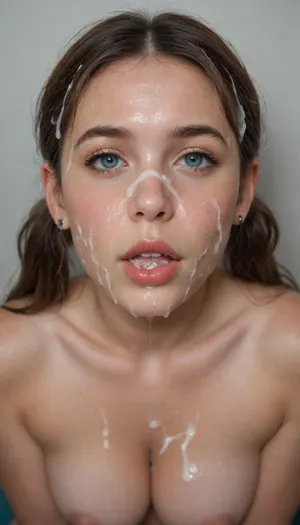 (Realism, photorealism, ultra realistic, 8k, UHD, high quality, cinematic), 18 yo cut brunette girl, pigtails hair, chubby body, massive natural tits, (realistic face), cute fave, nude body, fat body, massive bukkake, (bukkake, 1), face covered white cum, ejaculation penis, cum on, cum flows, dripping cum, cum on face, cum on hair, a lot of cum, massive cum loads, excessive cum on face, face up, open mouth