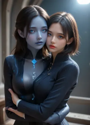 beautiful extremely busty 19 yo girl, fully clothed in dark blue transparent space bodysuit, located inside the space station, skinny body, beautiful detailed face, big beautiful eyes, full red lips, black hair, hairstyle bob, (intricate solid blue-black body-hugging suit with blue luminous stripes:1.4), standing in dynamic pose, face covered with thick sperm, (body fully covered with cum:1.6), serega