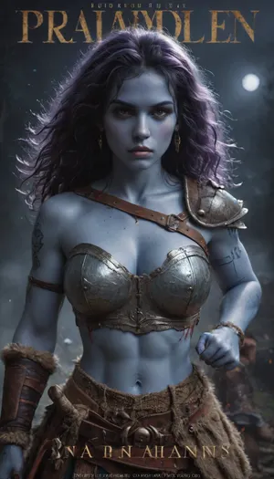female drow elf barbarian, (dark night blue skin:1.82), tall, angry, busty, curvy, thin waist, big boobs, big butt, slim, athletic, fit, vitiligo, strong, (wearing Drizzt Do'Urdens armor, with bear fur pelt, dungeons and dragons inspired chainmail, purplish blue skin, black and purple hair, Dark, Elf, Warrior, Drow, tattooed, scarred, purple eyes, uberfit, muscular, blue skin, amazon, giant, fur barbarian armor, bloody, blood spatter, bear, bear heart), Dark, Elf, Warrior, Drow, tattooed, scarred, purple eyes, uberfit, muscular, blue skin, amazon, giant, fur barbarian armor, bloody, blood spatter, bear, bear heart, zavy-brbrn, defeating a woman in combat, fighting, killing, blood, winning fight, magazine cover, Realism_Quality_2xx_By_Stable_Yogi, score_9, score_8_up, score_7_up, (((very pretty face:1.3))), (((extremely ultra detailed face:1.3))), perfect fingers and hands, upper body view, (extreme size difference:1.6), (ultra realistic), (maximum quality), (high resolution), (extreme detail), (ultra realism), UHD, super high quality, highly detailed, high resolution, perfect lighting, natural lighting, Uber realistic, ultra detailed, masterpiece, 35mm photograph, film, professional, 4k, hdr, photographic, ultra realistic, ultra high details, back light, (dynamic pose), (dynamic angle), (random angle), (random pose), (dynamic view), (random view), best quality, volumetric lighting, golden hour lighting, dramatic shadows, rich details, nature-inspired color palette, <lora:Dark_Elf_Warrior:2>, <lora:Drow:2>, <lora:339100_training_data:2>, <lora:uberfit_lora_sdxl:2>, <lora:zavy-brbrn-sdxl:.5>