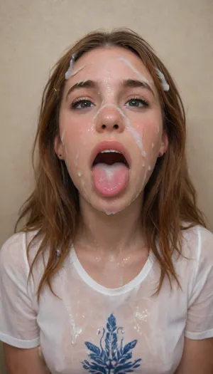 realistic cum, excessive cumshots, (cum on clothes:1.4), cum on, (Cum flows:1.5), (cum on body:1.4), cum on hair, (cum on face:1.7), bukkake, ((Clothes and body covered with semen)), (mouth wide open:1.4), (mouth filled with cum:1.5), beautiful face, (cum on hair:1.3), woman, cum, on, face, (ginger moana aged 36), <lora:JustCum:1.9>, <lora:678016_training_data:1.9>, <lora:cum_in_eye_deepmind:1.9>