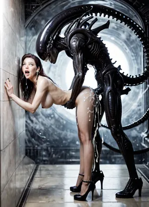 (Full Body View), Male Xenomorph Fucks Human Woman, Most Beautiful Woman, Black Xenomorph Male Body, Black Xenomorph Mouth and Tongue, Excessive Ejaculation, Big Black Alien Penis, Black Xenomorph, Alien Excessive Ejaculation, Pool of Cum, Long Xenomorph Tail, Human Fucked by Xenomorph, Big Alien Xenomorph Guy, Xenomorph Ejaculation, Xenomorph Alien Penis, Long Xenomorph Head, Big Scary Xenomorph Male, Monstrous Cock, Sharp Nails of Xenomorph Male, Big Scary Xenomorph, Alien Xenomorph, Alien Xenomorph Nest, Katara from Avatar, in High Heels, Sexy Teacher, Tall Athletic Figure, Long Slender Legs, Bent Over, Fear on Her Face, Naked, She Looks at the Viewer, Cum Dripping Down Her Legs, Cum Dripping from Her Pussy, Side View, head thrown back, big natural tits, excess cum, moonlight, nipples, full body, full length, giant, long, big cock in pussy, tearing her pussy apart, cut, xenoegg, Xenomorph, giger, hrg1g3r4rhp, <lora:426321_training_data:1>, <lora:hrg:1.1>, <lora:hrg1g3r4rhp_v20_SDXL_Linux:.8>