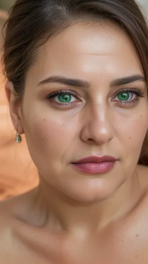 POV, (close-up:1.4), (mature:1.4), Armenian milf, furrowed brow, looking at viewer, ((face focus)), RAW photo, subject, (high detailed skin:1.1), 8k uhd, soft lighting, high quality, film grain, Fujifilm XT3, dynamic angle, 50 years nude old dark hair with highlights, woman, milf, fair skin, ((happy:1.1)), lying down on her back, facing up, shot from above, aerial view, (captivating beautiful Green eyes), (orgasm face), (open mouth:1.3), mouth open, lips parted, aroused, furrowed portrait, in sexy bright colored thong, ((topless)), (no makeup:1.2), leaning, forward, ((detailed face:1.2)), HD, full lips, red lipstick, extreme mouth detail, ultra realistic wrinkles, detailed skin, realistic skin, High Res, 4k, ultra-detailed, masterpiece, ultra high res, dslr, detailed skin texture masterpiece, Ultra realistic, natural skin tone, high definition, ((painful expression:1.1)), <lora:weight_slider_v2:1.5>, <lora:hair_length_slider_v1:.5>