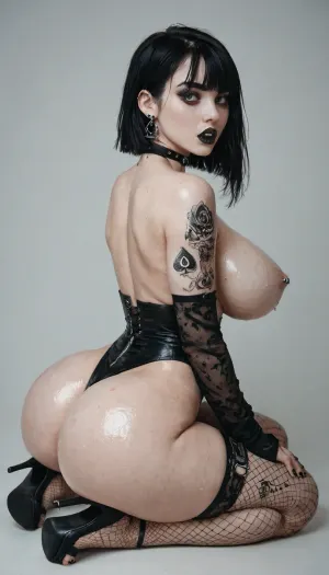 Gothic fantasy unveiled: the shocking revelation of the queen with a massive ass and many piercings