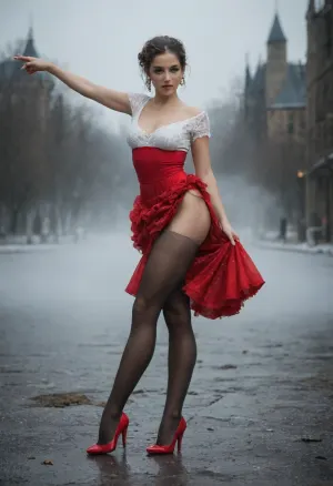 Elegance amidst grimness: a winter swamp encounter with an enchanting vision
