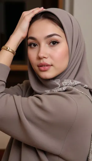 Veiled elegance: an unveiling of innocence - a glimpse into an unexpected frame