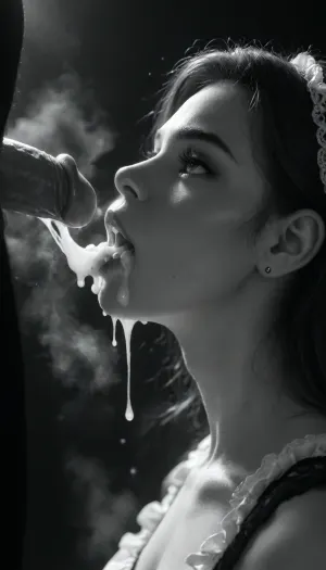 Silhouetted passion: a night of unbridled desire in black lace and heavy droplets