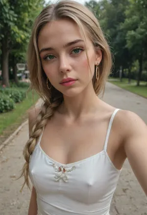 Twilight temptress: un selfie non convenzionale nel parco - uno scatto amatoriale di 18 anni con un tocco mortale