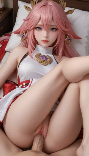 (perfect_impression of Yae-Miko_from_Genshin:1.1), (POV_fucking_Yae-Mikos_spooning_in_pussy:1.3), (narrow_and_angular_facial_features slim_petite_body Yae_Miko's_hairstyle pale_skin:1.05), (facial_flushing_present great_intensive_eyes_wide_opened pupiles_dilated_&_rolled_back_pupiles exaggerated_expression_of_ecstasy_lust_orgasm:1.2), (detailed_face detailed_facial_expression detailed_eyes vivid_eyes realistic_eyes), detailed_skin skin_pores 8k_skin_texture imperfect_skin natural_shiny_skin realistc_skin, wide_angle, original_clothes_from_Yae_Miko, yae, miko, vision, (genshin, impact), <lora:MIAOKA_Yae Miko_XL:.5>, Yae, Miko, Genshin, Impact, <lora:yae_miko_xl_v1:.5>