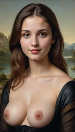 Whispers de la mona lisa: un cuento secreto se desarrolla en tonos cálidos