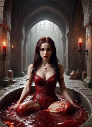 Elizabeth Bathory: ein gotisches Horrorporträt - eine ultra detaillierte, photorealistische Darstellung der Grafschaft in ihrem mittelalterlichen Kerker