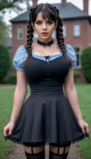 Mystère de minuit: la jeune fille avec des culottes gigantesques xl et son énigme de manoir effrayant

- Oui.

Sous la lueur de la pleine lune, une petite fille aux cheveux noirs cornus en tresses jumelles, bangs tombant juste au-dessus de ses yeux sérieux, se tenait dans une robe de mercredi Adams et bas noirs. Sa silhouette élancée a été accentuée par l'éclairage cinématographique qui dansait sur son cadre maigre. Avec des yeux et des lèvres humides, elle a braqué un soupçon de ses gros seins sous la robe alors qu'elle soulevait ses vêtements, révélant GiganticBreatsXL en parfaite anatomie. La scène s'est déroulée dans un manoir effrayant, entouré de murs de briques, de vignes et d'un champ brumeux, ajoutant à l'ambiance mystérieuse.