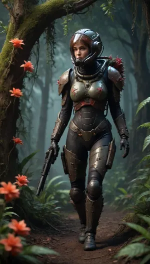Armored voyager in the glowing, poisonous dark jungle of pyrrhus: a daring expedition