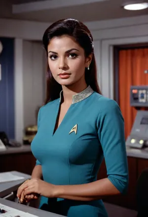 Star Trek, 1960s, sexy desi woman, star fleet officer, Indian, Pakistani