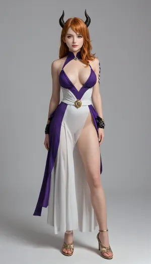 ((fusion:2), nami, succubus, batman), full body view, white background