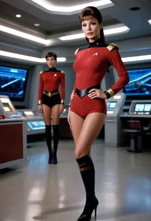 1990s Star Trek the next generation, sexy Filipino Star Fleet officer, sexy legs