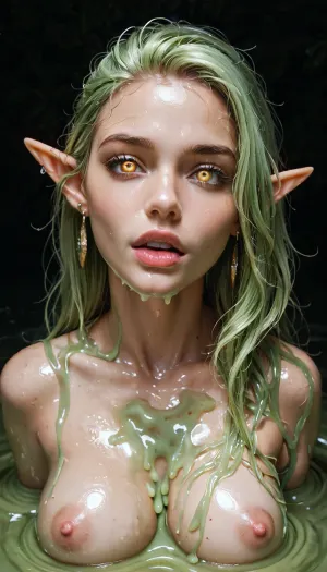 horny elf princess stuck in slime, horny slime monstersn slime sex, raw, lighting, overexposed, harsh, flash, <lora:Rawfully Stylish v0.2_epoch_20:.5>