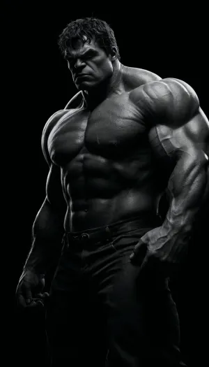 (((black and white drawing))), (no colors), hulk from the MARVEL universe, black background, (((full body view))), PEHighContrast, Simple, Background, high, Contrast, <lora:PE_HighContrastStyleV1:2>, <lora:dark:1.2>