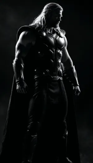 (((black and white drawing))), (no colors), thor from the MARVEL universe, black background, (((full body view))), PEHighContrast, Simple, Background, high, Contrast, <lora:PE_HighContrastStyleV1:2>, <lora:dark:2>