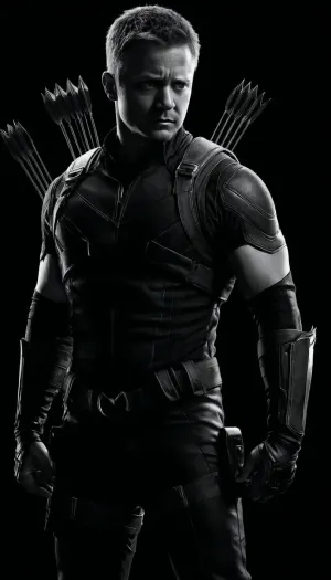 (((black and white drawing))), (no colors), hawkeye from the MARVEL universe, black background, (((full body view))), PEHighContrast, Simple, Background, high, Contrast, <lora:PE_HighContrastStyleV1:2>, <lora:dark:2>