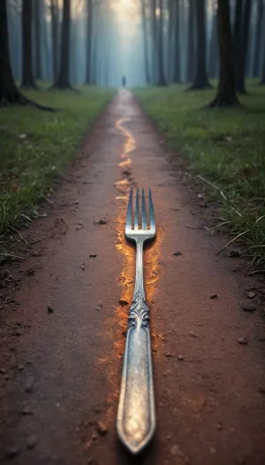 fork in the path, epic painting