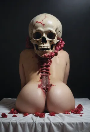 Painting by David Lopez, “Vanitas Vanitatum”, vaginal, gallery, tushy_side_anal, <lora:tushy_side_anal_4-000007:.5>