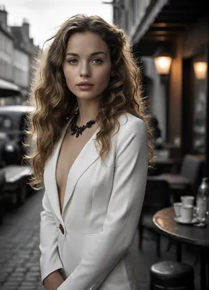 Outdoor cafe in Paris, Beautiful, 26 year old brazilian supermodel, 1.76 meters tall, sitting crosslegged at a cafe table, (dark tan:1.3), bronze skin, (super long blonde wavy hair with brown highlights:1.4), detailed brown eyes, (professional make up job, eyeliner, blush, mascara), long eyelashes, (high cheek bones:1.4), perfect nose, (full pouty lips:1.2), ((White Wide Brim Flat Panama Hat Feather Bowknot Wool Fedora Hat)), (((Tailored Pantsuit With Floral Lapel Detail:1.3))), firm 34c cup breasts, tight small ass, long shapely legs, long feminine arms, shaved pussy, smooth skin, pefect eyes, perfect teeth, painted fingernails, perfectly proportioned, highly detailed body and face, sitting having some morning coffee, sunny morning, several people in the scene, highly detailed background, supermodel, face, big, lips, <lora:MJ52:2>, <lora:Beautify-Supermodel-SDXL:2>, Very old granny, 90 years old, very wrinkly, mulatto, bare pussy, (((no bottom))), (((no panties))), very tits, gold necklace, brunette, redhead, vagina visible, messy hair, (A noir style black and white photograph:1.8), a gorgeous naked raven haired femme fatale with a slim build and large breasts being held tightly from behind by a man wearing a black trenchcoat and fedora, groping breasts, grabbing crotch, dark alley, shadows, nighttime, full moon, streetlight, masterpiece quality, nklnor, <lora:nklnor:.5>, vintage airships and plane on background, sunset sky and golden clouds background, jg-jc0n, koh_lanarhoades.
Naked girl crucified on wooden cross, seductive smile, crown of thorns, wearing rags, Jesus tattoo, full body