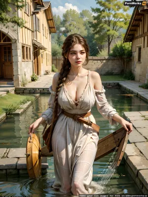 A menina buxom é capturada em uma imagem cativante que capta a essência da vida rural e celebra a beleza da natureza. Suas roupas escorregam de seus ombros, expondo seu fascínio cativante e convidando os telespectadores a permanecerem em seu volupt