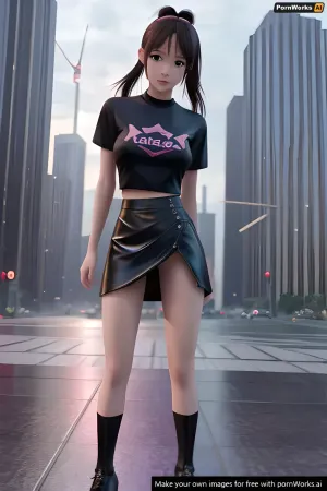 The AI generated a photo of a cute girl in a nightclub with a mix4 photon mapping and radiosity, using HBAO and RTX