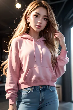 부드러운 와이프 긴 머리와 소녀, 광택 있는 색상, 밝고 활기찬 큰 눈, 두꺼운 및 곡선 속눈썹, 그리고 독특한 녹색 눈은 그림의 미적 호소에 추가 그녀의 손에 악기를 보유. 그녀의 옷